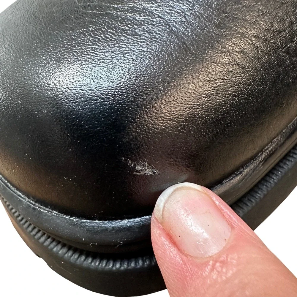 Florsheim Mens Black Pebbled Leather Shearling Lined‎ Side Zip Boots Size 10M